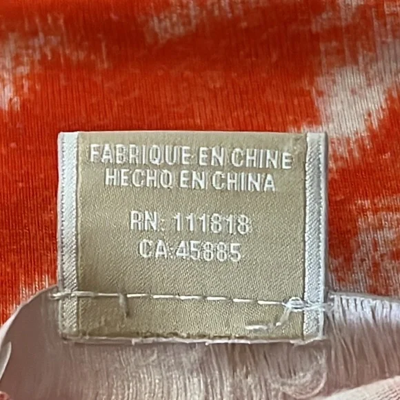 Michael Kors Off-Shoulder 3/4 Sleeve Top, Orange White | 2X - Picture 10 of 10